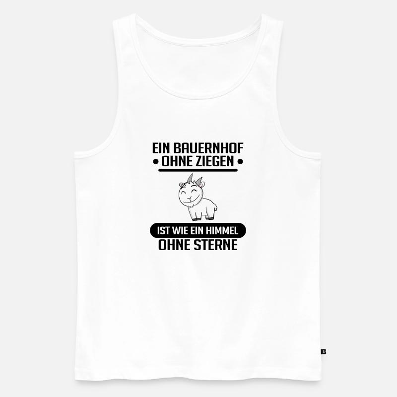Ziege Ziegenbock Bock - Männer Premium Bio Tank Top - Weiß