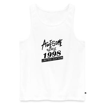 Fantastisch seit 1998 - Jahrgang 1998 - Männer Premium Bio Tank Top - Weiß - Vorne - AI Model Male 178 light (178cm)