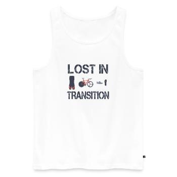 Lost In Transition Triathlete Triathlon - Men's Premium Organic Tank Top - white - Front - AI Model Male 178 light (178cm)