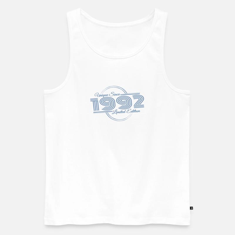 Einzigartig seit 1992 Retro Sprüche  - Männer Premium Bio Tank Top - Weiß