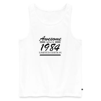 1984 - Jahrgang 1984 - Männer Premium Bio Tank Top - Weiß - Vorne - AI Model Male 178 light (178cm)