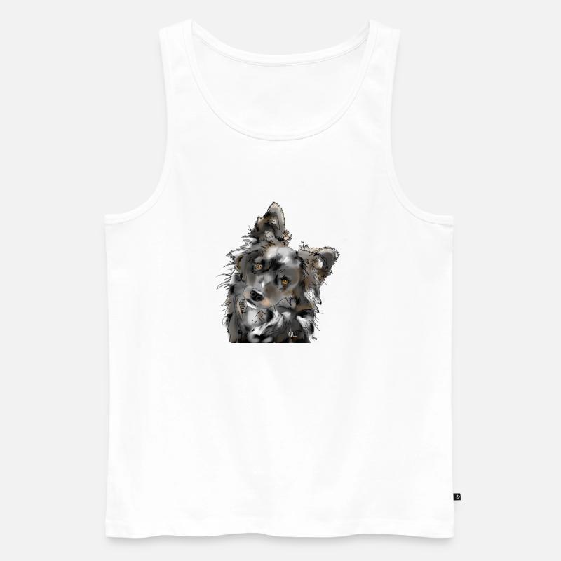 Australian Shepherd - Männer Premium Bio Tank Top - Weiß