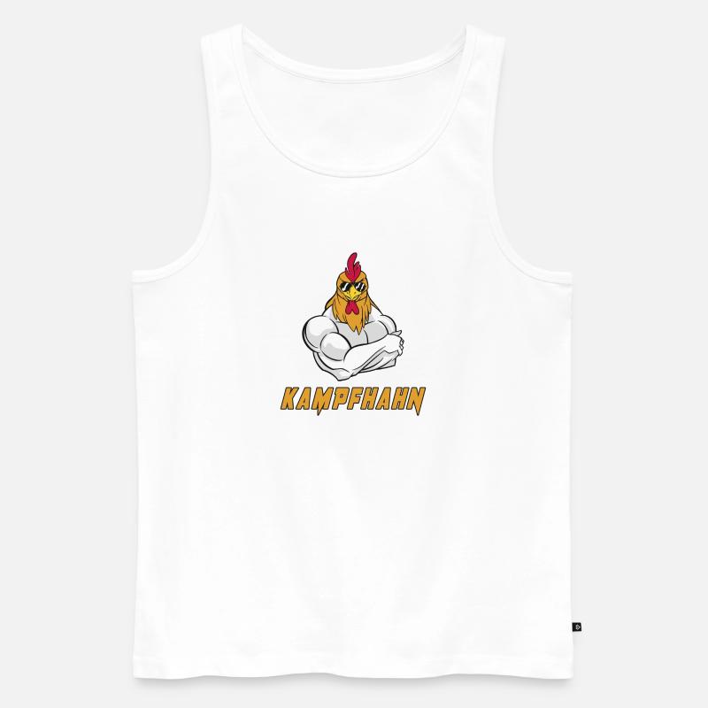 Kampfhahn Design - Männer Premium Bio Tank Top - Weiß