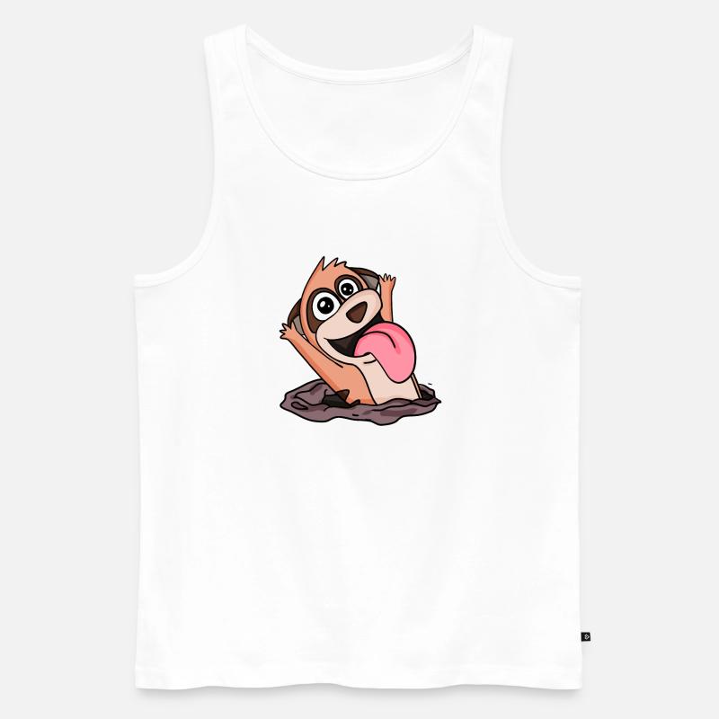 Niedliches Erdmännchen Umarmung - Männer Premium Bio Tank Top - Weiß