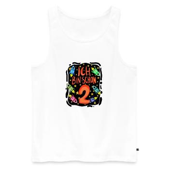 2 Jahre alt Junge - 2 Geburtstag - Ich bin 2 - Männer Premium Bio Tank Top - Weiß - Vorne - Michal (187cm)