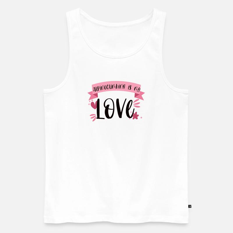 Klettern Alpinklettern Liebe Berge Geschenk - Männer Premium Bio Tank Top - Weiß