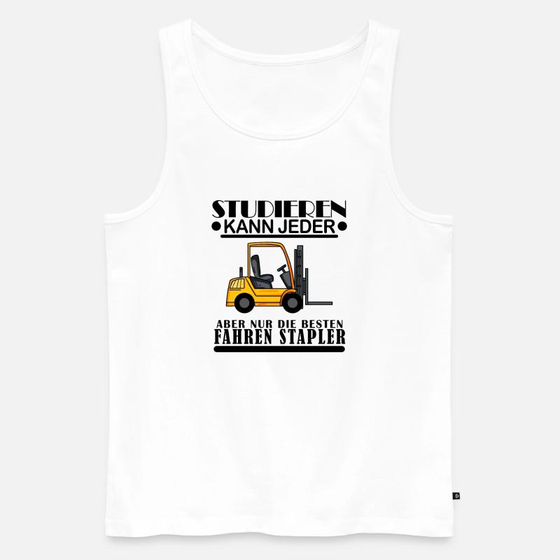 Staplerfahrer Gabelstapler Lager Logistik - Männer Premium Bio Tank Top - Weiß