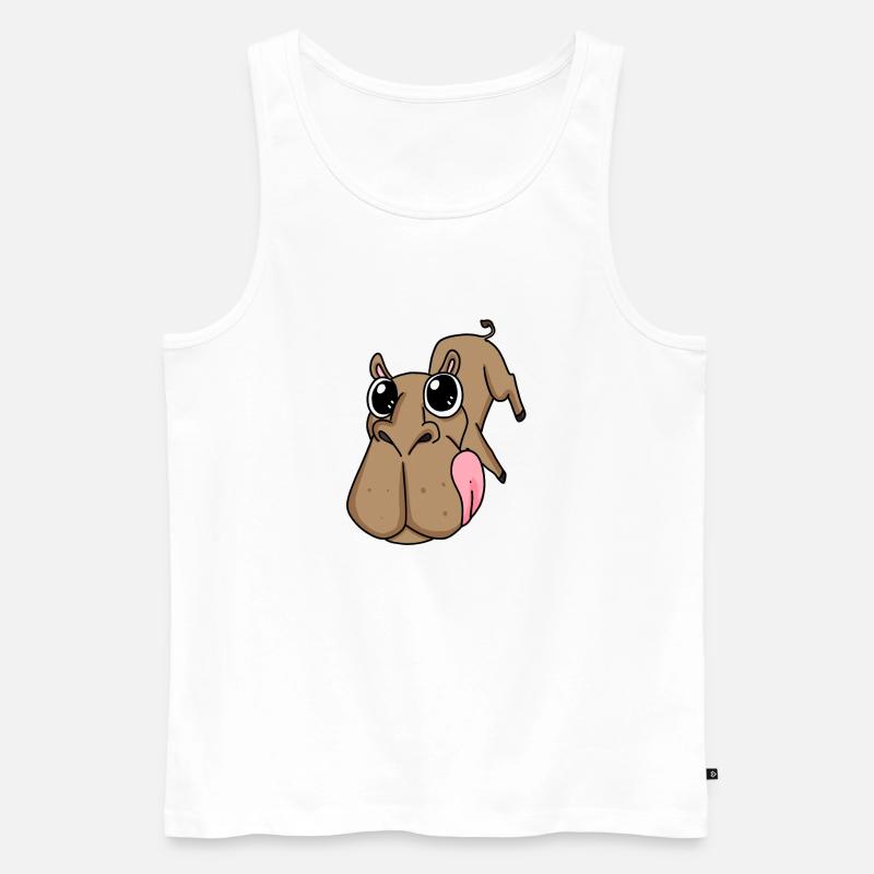Kamel großes Gesicht - Kamel Kopf - Männer Premium Bio Tank Top - Weiß