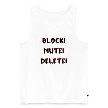 SUPPRESSION DE LA MUETTE DE BLOC - Débardeur bio Premium Homme - blanc - Devant - AI Model Male 178 light (178cm)