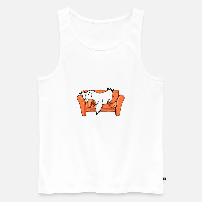 Möwe Müde Schlafen Schlaf - Männer Premium Bio Tank Top - Weiß