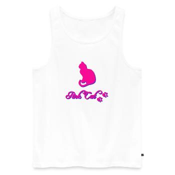 Pink cat, Tier tatzen, silhouetten - Männer Premium Bio Tank Top - Weiß - Vorne - Michal (187cm)