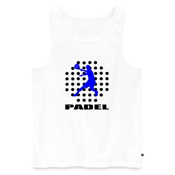 Padel - Men's Premium Organic Tank Top - white - Front - AI Model Male 178 light (178cm)