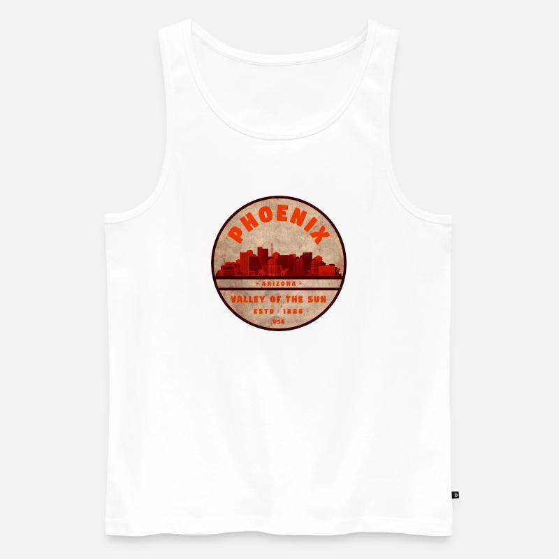Phoenix Skyline Retro Abzeichen - Männer Premium Bio Tank Top - Weiß