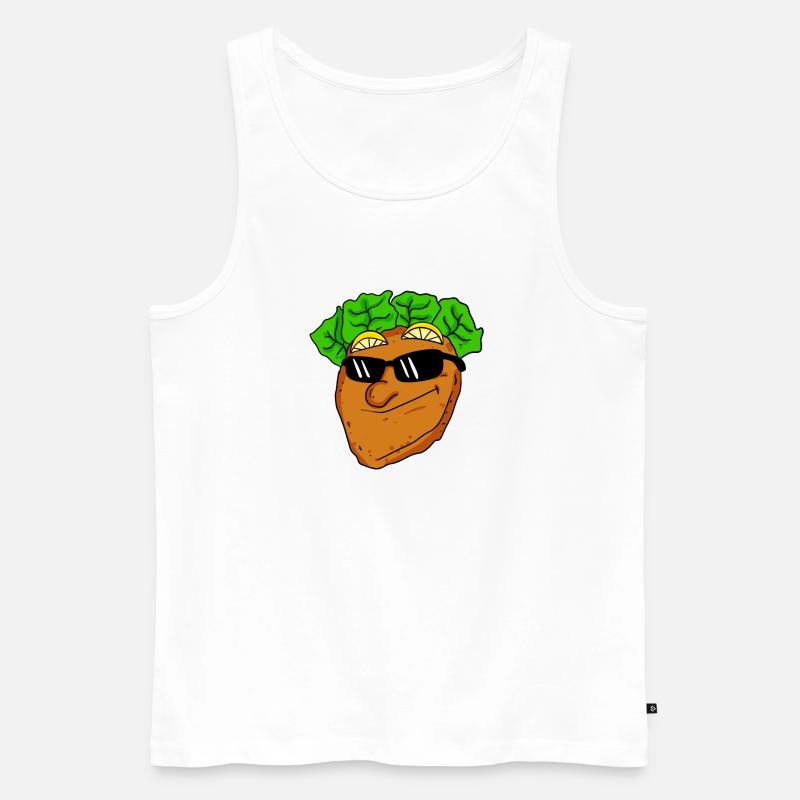 Cooles Schnitzel mit Sonnenbrille - Männer Premium Bio Tank Top - Weiß