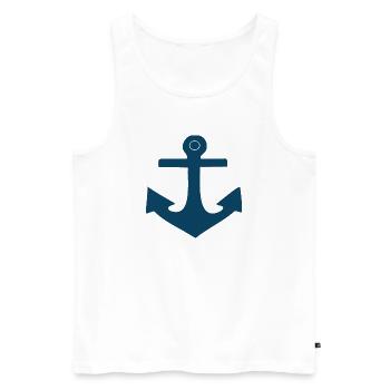 Anchor Northern Germany Sailor Sailor Captain - Men's Premium Organic Tank Top - white - Front - Michal (187cm)