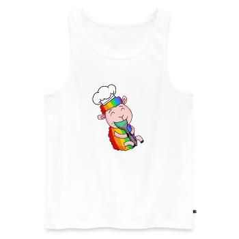 Schaf Koch Niedlich - Männer Premium Bio Tank Top - Weiß - Vorne - Michal (187cm)