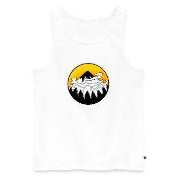 Mountain Mountains Mountain Peaks - Men's Premium Organic Tank Top - white - Front - AI Model Male 178 light (178cm)