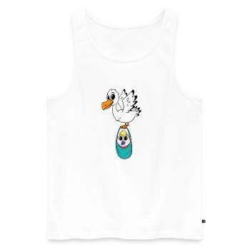Oiseau avec grossesse de bébé - Débardeur bio Premium Homme - blanc - Devant - Michal (187cm)