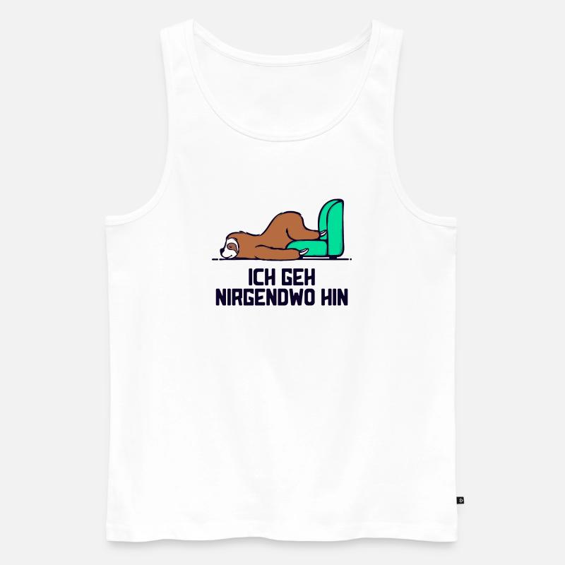 Säugetier Tier faultier Statement Langschläfer - Männer Premium Bio Tank Top - Weiß