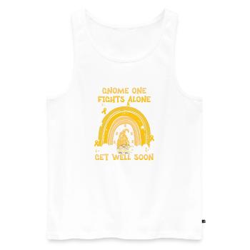Gnome One Fights Alone Sarcoma Cancer - Men's Premium Organic Tank Top - white - Front - AI Model Male 178 light (178cm)