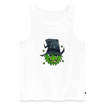 Hexe Virus - Männer Premium Bio Tank Top - Weiß - Vorne - AI Model Male 178 light (178cm)