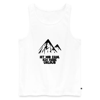 Urlaub - Männer Premium Bio Tank Top - Weiß - Vorne - Michal (187cm)