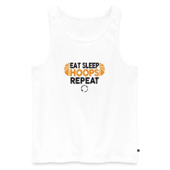 Eat Sleep Hoops Repeat Basketball - Männer Premium Bio Tank Top - Weiß - Vorne - AI Model Male 178 light (178cm)