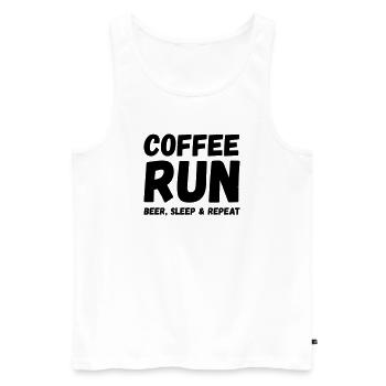 COFFE RUN BEER SLEEP REPEAT - Männer Premium Bio Tank Top - Weiß - Vorne - Michal (187cm)