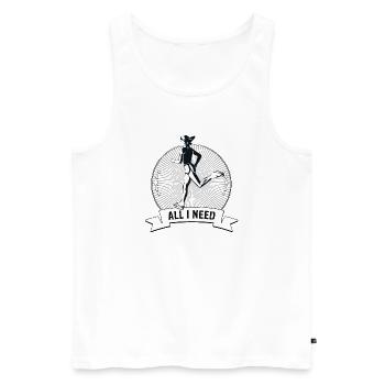 RUNNING-Emblem JOGGERIN - Männer Premium Bio Tank Top - Weiß - Vorne - Michal (187cm)