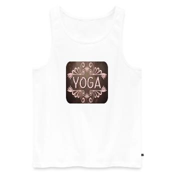 CADEAUX DE YOGA - SPORTS - Débardeur bio Premium Homme - blanc - Devant - Michal (187cm)