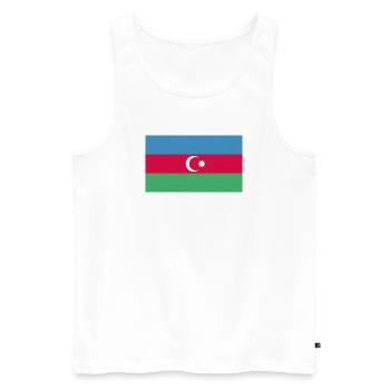 Azerbaijan flag Bayrak - Men's Premium Organic Tank Top - white - Front - Michal (187cm)