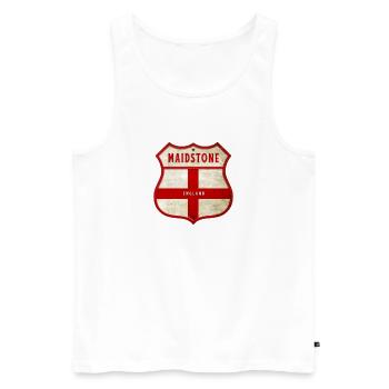 Armoiries de Maidstone, Angleterre - Débardeur bio Premium Homme - blanc - Devant - AI Model Male 178 light (178cm)