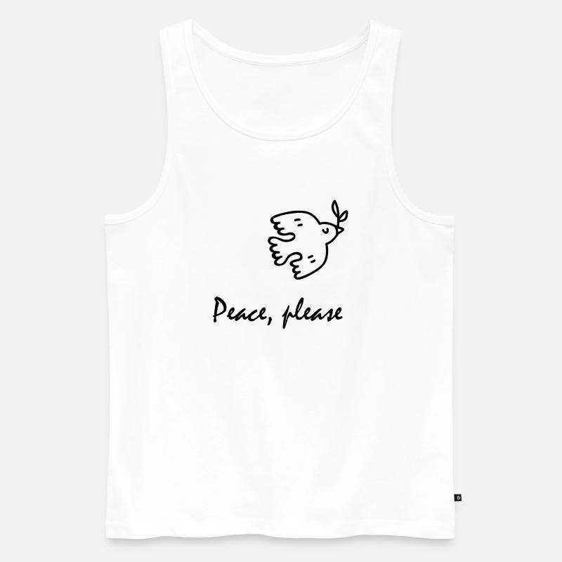 Peace, please, Friedenstaube - Männer Premium Bio Tank Top - Weiß