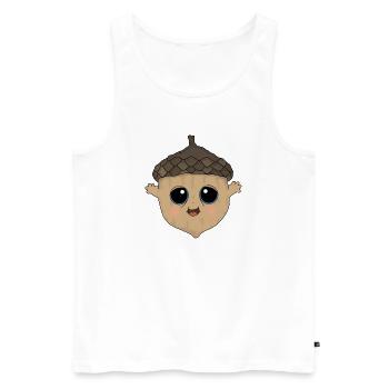 Acorn Man - Men's Premium Organic Tank Top - white - Front - Michal (187cm)