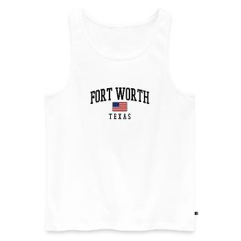 Fort Worth Texas USA Flag Motif - Men's Premium Organic Tank Top - white - Front - AI Model Male 178 light (178cm)
