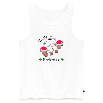 Merry Christmas, MÄHrry Christmas sheep - Men's Premium Organic Tank Top - white - Front - Michal (187cm)