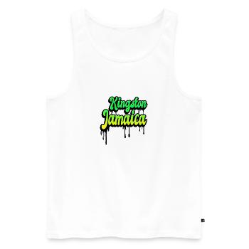 Kingston Jamaica Design - Débardeur bio Premium Homme - blanc - Devant - AI Model Male 178 light (178cm)
