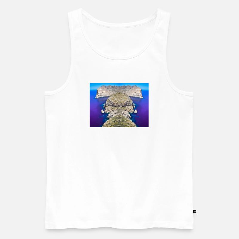Cap Formentor Verfremdung V.2 - Männer Premium Bio Tank Top - Weiß
