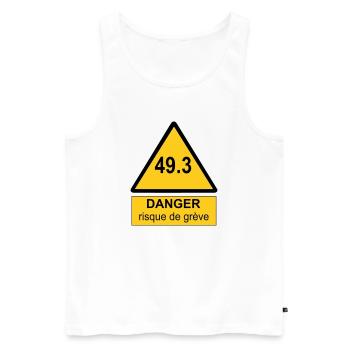 49.3 danger - Débardeur bio Premium Homme - blanc - Devant - AI Model Male 178 light (178cm)