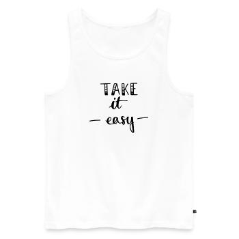 take it easy - Männer Premium Bio Tank Top - Weiß - Vorne - AI Model Male 178 light (178cm)