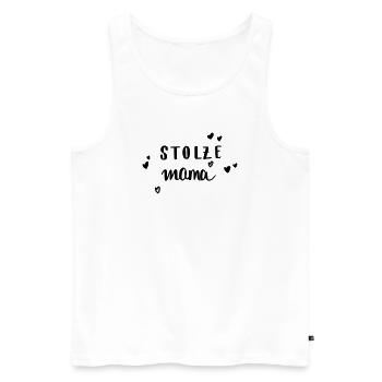 stolze Mama - Männer Premium Bio Tank Top - Weiß - Vorne - AI Model Male 178 light (178cm)