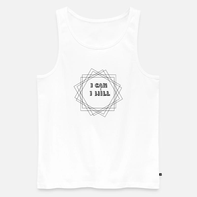 I can I will - Männer Premium Bio Tank Top - Weiß