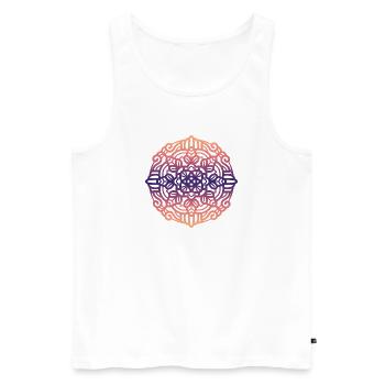 Mandala - Männer Premium Bio Tank Top - Weiß - Vorne - Michal (187cm)
