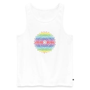 Mandala - Männer Premium Bio Tank Top - Weiß - Vorne - Michal (187cm)