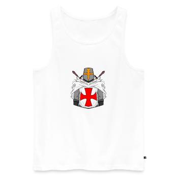 Croix de l’épée des Templiers - Débardeur bio Premium Homme - blanc - Devant - Michal (187cm)