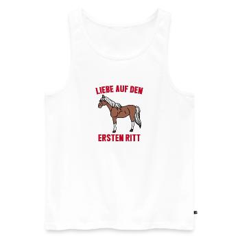 Islandpferde Pferdenarr Cool Statement Pferde - Männer Premium Bio Tank Top - Weiß - Vorne - Michal (187cm)