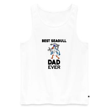 Papa Papa Mer du Nord Meilleur papa Mouette - Débardeur bio Premium Homme - blanc - Devant - Michal (187cm)