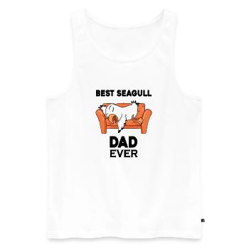 Papa Papa Mer du Nord Meilleur papa Mouette - Débardeur bio Premium Homme - blanc - Devant - Michal (187cm)