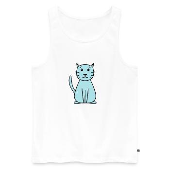 einfache niedliche Katze - Männer Premium Bio Tank Top - Weiß - Vorne - Michal (187cm)