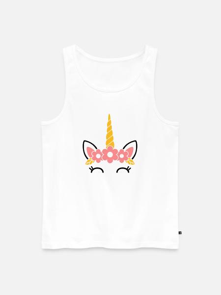Reine des fleurs : la majestueuse licorne - Débardeur bio Premium Homme - blanc
